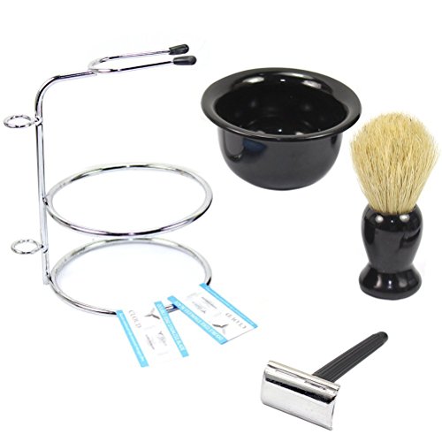 image for Youngman Men's Manual Razor Sets 4 in 1 Men's Shaving & Grooming Sets 