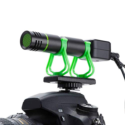 Camera Shotgun Video Recording Microphone for Sony, Nikon, Canon DSLR Cameraï¼†iPhone, Android phone, Rechargeable(Work 10 Hrs), with Windscreen, Tripod, Headphone Out, for Video, Interview, YouTube