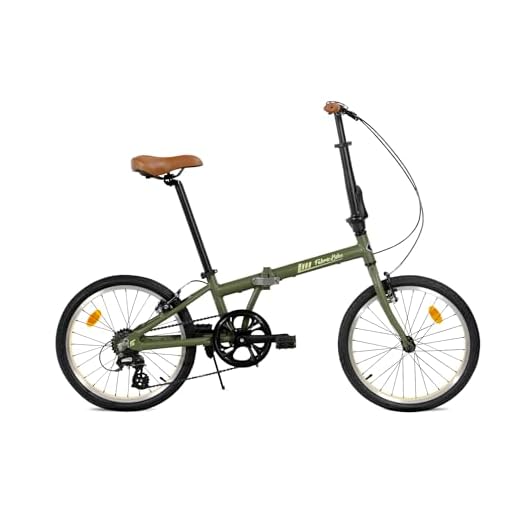 FabricBike Folding - Bici Pieghevole, Bicicletta Pieghevole 20', telaio in alluminio, Regolabile in Altezza, Facile da Trasportare. (Cayman Green 7 Speed)
