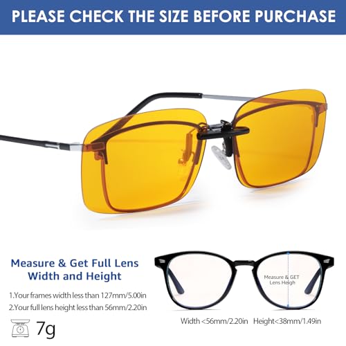 Image of DreamCalf 2 Pack Clip On Blue Light Blocking Glasses for Men Women,Fit Over Glasses for Computer, TV, Reading