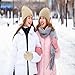 SATINIOR 5 Pcs Winter Beanie Hat Scarf Gloves Set Fleece Lined Knit Hat Warm Touch Screen Gloves Earmuff Warmer for Women(Beige,Fashion Non-fleece Lining)