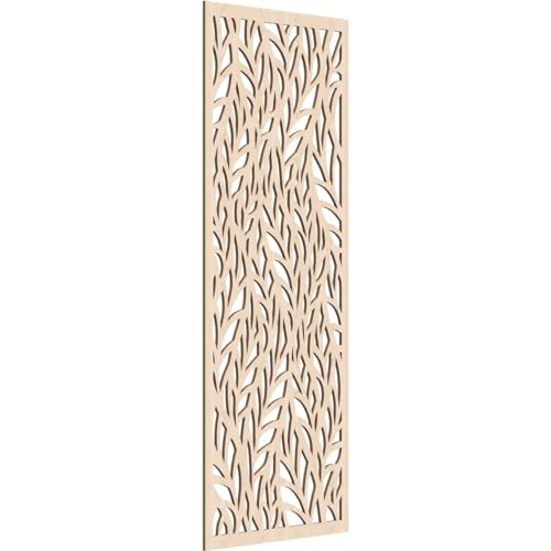 Image of Ortonville Decorative Pierced Fretwork Wood Wall Panels, 21 3 /8 inchW x 54 3 /8 inchH x 1 /4 inchT, Red Oak