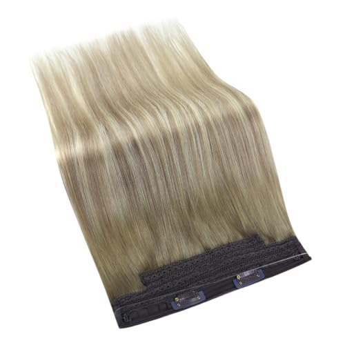 Image of YoungSee 140G Wire Hair Extensions Ombre Blonde Invisible Wire Human Hair Extensions Ash Blonde to Platinum Human Hair Fish Line Extensions Long Straight Hair 24Inch