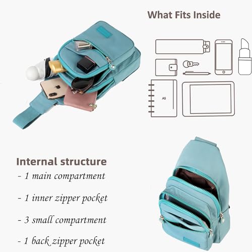 Image of Small Sling Bag for Women Crossbody Sling Backpack Casual Daypack Backpack Cross Body for Travel Outdoor Hiking