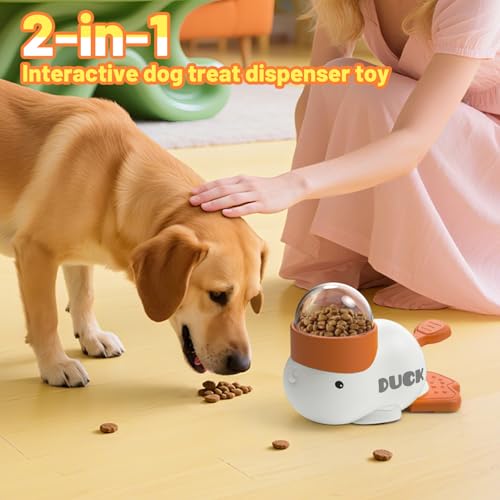 Interaktives Hundespielzeug 2 in 1 Slow Feeder Entenform Interaktive Futterspender Hundespielzeug Intelligenz Reduziert Blähungen fördert eine gesunde Ernährung für Haustiere Hunde und Katzen