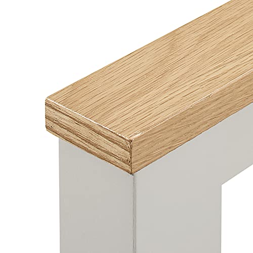 King Size Bed Frame With Headboard And Footboard, Country Gray Solid Wood Platform Bed With Oak Top,No Spring Box Needed #TOP6