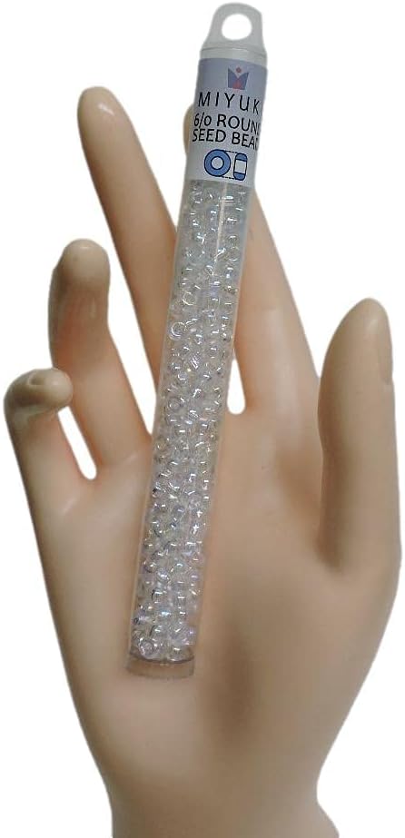 Miyuki Round Seed Bead Size 6/0 20g-tube Crystal Ab (Rainbow)