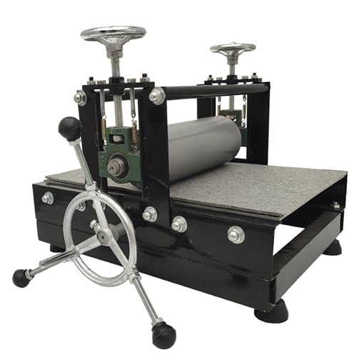 Maisutseb Tabletop Slab Roller for Printmaking 19.7 * 12.6in Manual Printmaking Machine Adjustable Pottery Making Printmaking Press Machine with a Piece of Felt