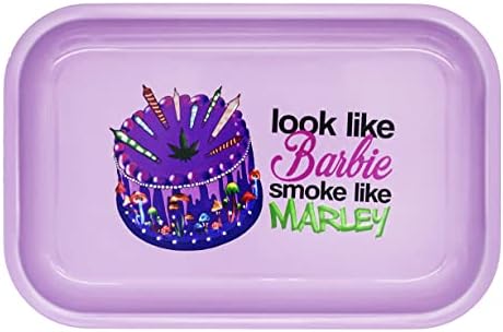 Rolling Tray 7"×11" Durable Metal Large Tray Paper Trays Girl Pink