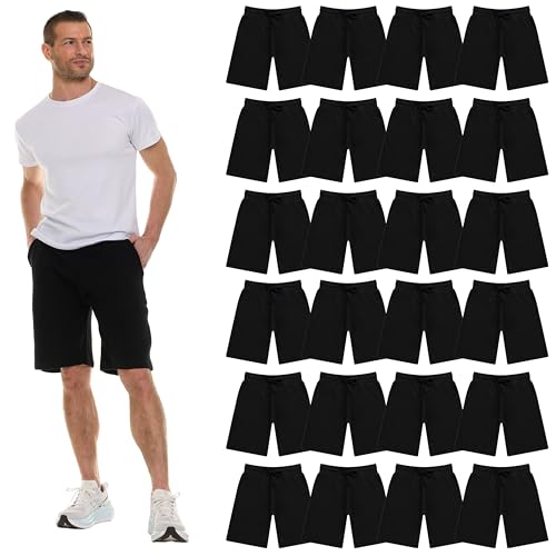 BILLIONHATS Mens Fleece Lined Shorts, 11 Inch Comfy Lounge, Wholesale Bulk Multipack for Donations, Charities, and Shelters