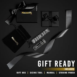 MagnetRX Ultra Strength Magnetic Therapy Bracelet | Arthritis Pain Relief and Carpal Tunnel Magnetic Bracelets for Men | Adjustable with Gift Box (Gunmetal)