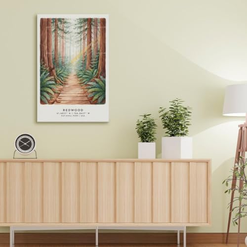 Poster Redwood poster de voyage aquarelle decoration murale maison 40x60 - 5