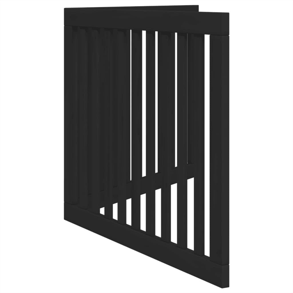 vidaXL Barrière pour Chien Pliable 2 Panneaux Noir Bois de peuplier