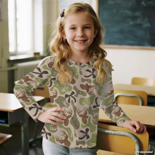 Image of Renewold Boys Girls Tees Kids T-Shirt Long Sleeve Crewneck T Shirts Casual Athletic Tops Clothing for Home School Travel