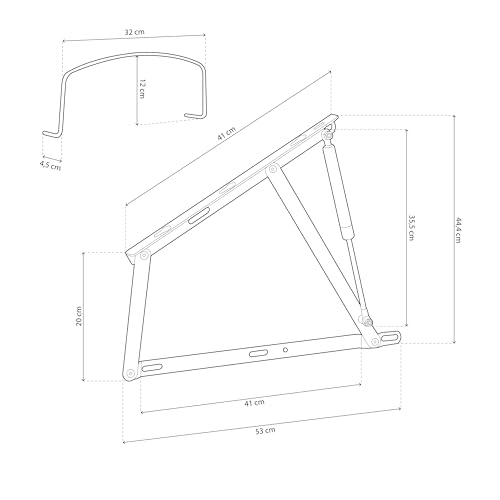 Miniatura 2 de Duehome Pack 2 Hidraulicos De 1100nw Arco De Agarre, Juego De 2 Bisagras Para Canapes Abatibles, Acabado En Negro
