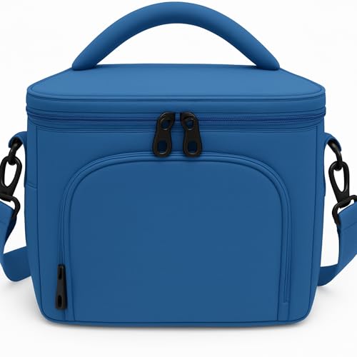 Bolsa Térmica GuardLunch 7L 2 Compartimentos - Lancheira Marmiteira Pequena Impermeável, Mantém Quente/Frio, para Lanches Trabalho Faculdade (Azul)