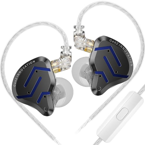 Image of KZ ZSN PRO 2 HiFi IEM Earbud, Dynamic Driver and Balanced Armature Hybrid in-Ear Headphone,KZ Heavy Bass Music Wired Earphone (Glare Blue, with Microphone)