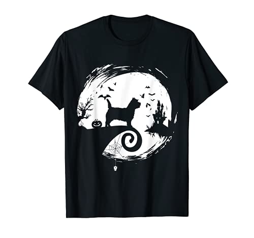 Cairn Terrier Disfraz de Halloween Luna Silhouette Horror Camiseta