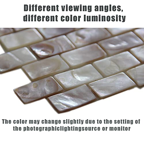 MOP Mother of Pearl Shell Mini Brick Mosaic Tile for Kitchen Backsplashes and Bathroom Tile, Colorful (10 Pack) by MOP - Image 3