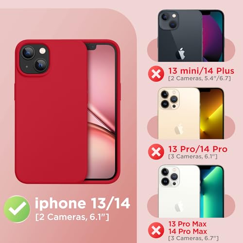 Image of GolbinBox Magnetic for iPhone 13 /14 Case, Silicone Cover, Red