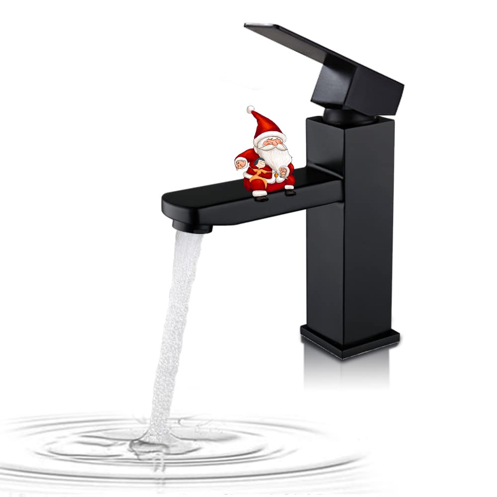 BANGPU Bathroom Sink Faucet 1 Hole Commercial Basin Mixer Tap Single Handle Lavatory Vanity Sink Faucet Deck Mount Bathroom Faucet for Sink, Matte Black