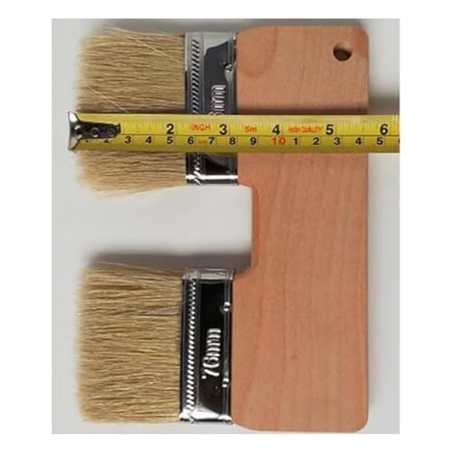 Miniatura 3 de Qaautor - Pincel De Pintura Doble, Cepillo De Pintura De Doble Cabezal De 3 Pulgadas, Cepillo De Textura Para Arte, Pincel De Pintura De Pared Doble 1 Pieza