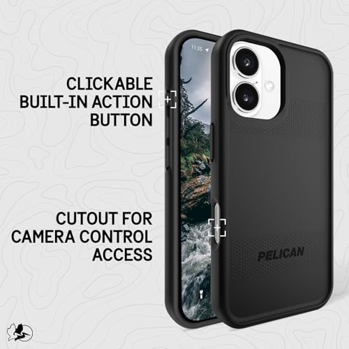 Image of Pelican Protector iPhone 16 Case - Rugged MagSafe Phone Case - Black