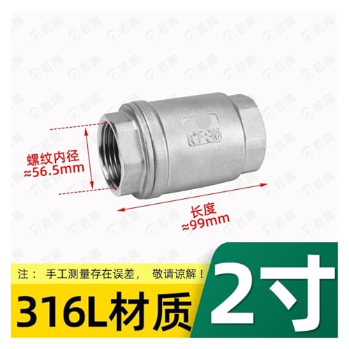 Válvula retención vertical G2 con rosca interna de acero inoxidable de 2 pulgadas 3