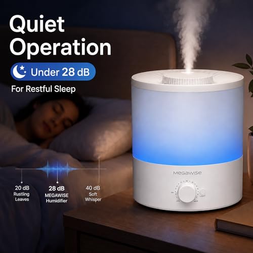 Image of MegaWise Ultrasonic Cool Mist Humidifier SK7620 - 1.5L Capacity, Whisper-Quiet Operation, Adjustable Mist Output, Auto Shut-Off - Ideal for Home, Office, Baby Room, and Bedroom