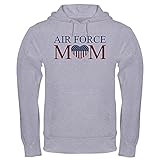 CafePress Patriotic Air Force Mom Hooded Sweatshirt Pullover Hoodie, Classic & Comfortable Hooded Sweatshirt Heather Gray