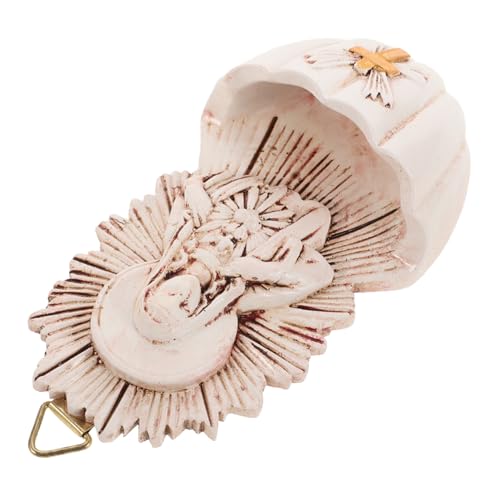 Yardenfun Acquasantiera Da Parete in Resina Decorazioni Cattoliche, Decorazione Da Appendere Per Ingresso Familiare, Decorazione Religiosa Per Battesimo e Cerimonie, 6.5x4x12 Cm