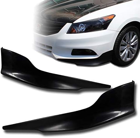 EPARTS Carbon Fiber Look PU Front Bumper Lip Splitter Bumper Spoiler Apron Protector Fit For 2011 2012 Honda Accord 4 Door Sedan