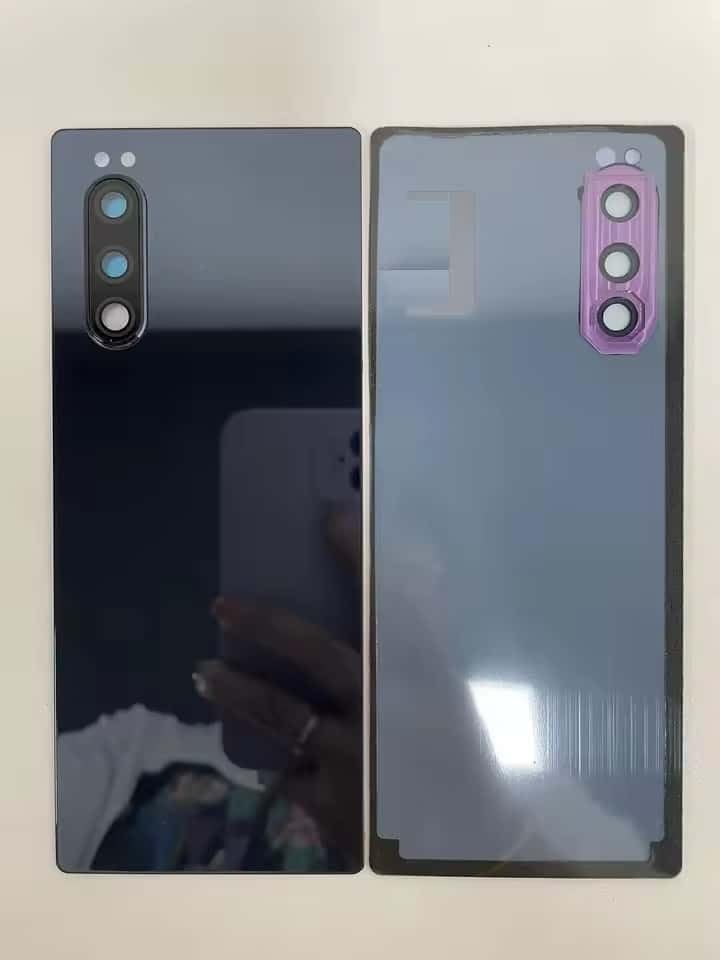 YOOOKOOO Compatible Rear Back Cover for Sony Xperia 5 – Battery Door Housing Replacement Part (Black)