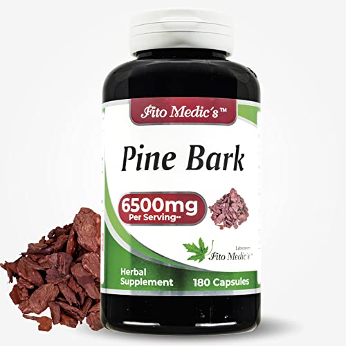 Lab - Pine bark Extract, Pure - Pine bark - 6500 mg | 180 Capsules, Helps Promote Proper Blood Circulation |Ultra high Absorption.