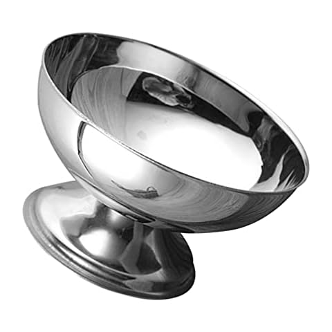 Cabilock Edelstahl Eisschale Metall Pudding Tassen Salat Dessert Halter Snack Obst Süßigkeiten Behälter Cover