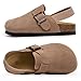 dubuto Kids Toddlers Cork Clogs Faux Leather Footbed Mules Slip On Slippers Potato Shoes for Boys Girls - Apricot - Size Todder 9