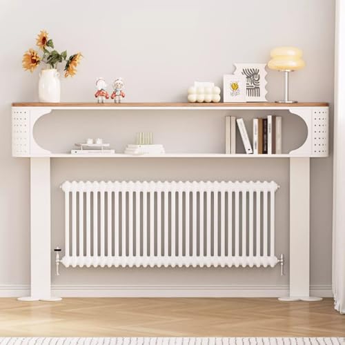 Tablette radiateur étagère double console meuble salon 120x120 - 3