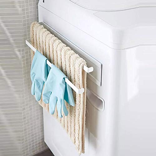 Omabeta Magnetic Towel Bar Double Bath Towel Holder Magnetic Bath Towel Rack Wall-Mounted Towel Bar for Hosehold Kitchen Bathroom(White)