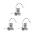 Retekess JT-5008 Window Speaker System Window Intercom System for Bank Counter Post Office Bus station and Hospital Bus Station 3W Output Aluminum Alloy Volume Adjustment (Silver, 3 Pack)