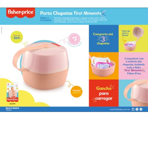 Porta Chupetas Soft Fisher Price Rosa - BB1079