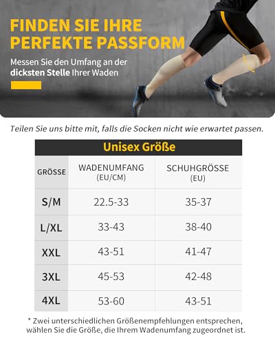 CAMBIVO Kompressionsstrümpfe Damen und Herren 2 Paar, Kompressionssocken Stützstrümpfe für Laufen, Sport, Flug, Reise, Radsport