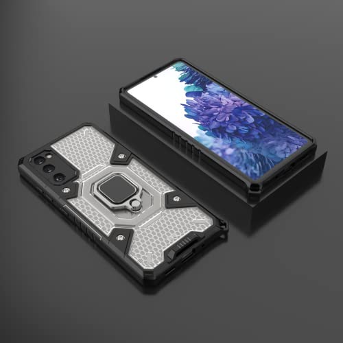 Image of zivite Thermoplastic Polyurethane Tough Armor Bumper Back Case Cover For Samsung Galaxy S20 Fe|Ring Holder & Kickstand In-Built|360 Degree Protection Back Case Cover For Samsung Galaxy S20 Fe (Black)