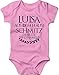 miKalino Babybody mit Spruch für Jungen Mädchen Unisex kurzarm Individueller Name aus dem Hause ... | handbedruckt in Deutschland | Handmade with love, Farbe:rosa, Grösse:68