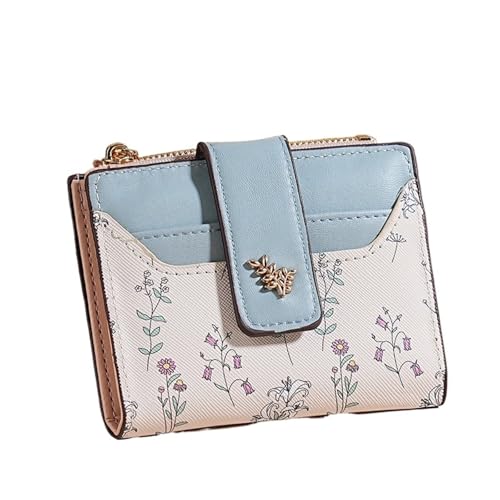 Short Wallet Coin Purse Card Holder Small Fresh Student Wallet(Blue)