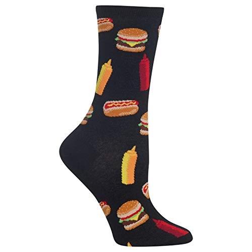Image of Hot Sox BBQ Food Crew Socks, 1 Pair, Women's 4-10 Shoe