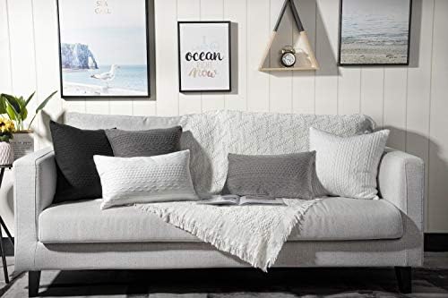 YAERTUN Pack of 2 Super Soft Decorative Throw Pillow Cases Square Cushion Covers Pillowcases for Couch Sofa Bedroom Car Modern Embossed Patterned,20 x 20 inch,White