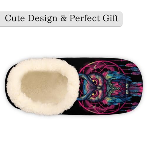 Cute Owl Slippers for Women Slipper Socks Soft Fuzzy House Slippers Shoes for Indoor Bedroom, Winter Cozy Christmas Gifts, Dream Catcher3
