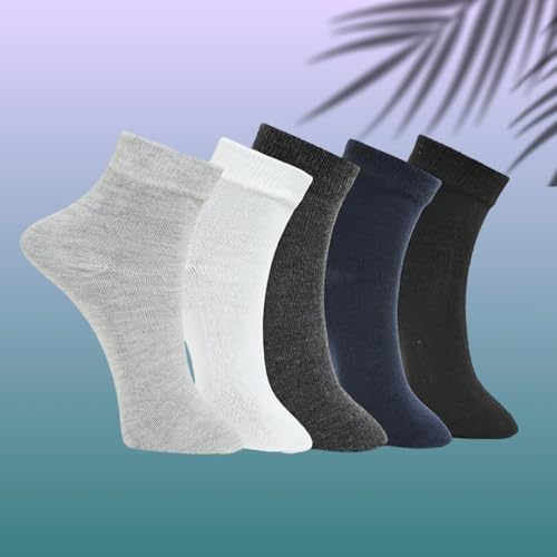 Image of MJE Unisex Ankle Length Socks | Lightweight & Comfortable Socks for Men and Women | PACK OF 5