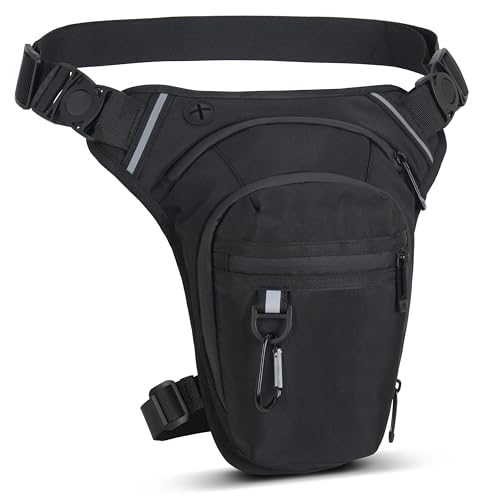 AIRCBC Beintasche Motorrad für Herren Damen Wasserdicht Sport Oberschenkeltasche mit 1 Karabiner für Wandern Camping Klettern Reiten Radfahren