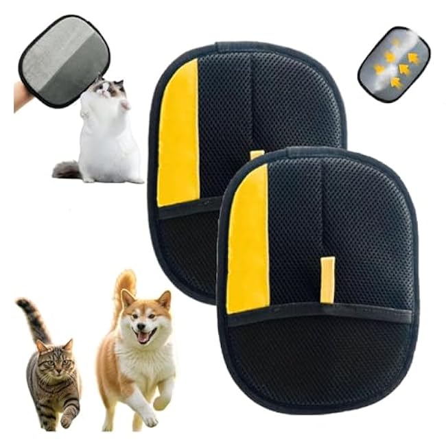 Pet Hair Removal Glove for Cats & Dogs, Electrostatic Gloves Pet Hair, Cat Grooming Gloves for Hairs Removal, for Couch, Clothes, Car, Carpet, Bed, Furniture (2Pcs)-tTPzWedA